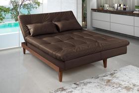 Sofá Cama Versátil Pés de Madeira