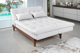 Sofá Cama Versátil Pés de Madeira