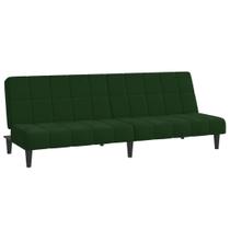 Sofá-cama vidaXL Dark Green Velvet 2 lugares conversível Sofá-cama vidaXL Dark Green Velvet 2 lugares conversível