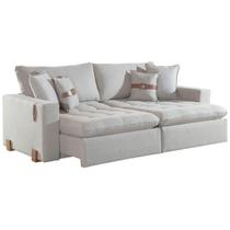 Sofá Cama Zeus 220cm 4 Lugares Retrátil e Reclinável Tecido Linho Innove Cor Marfim Sofá Cama Zeus 220cm 4 Lugares Retrátil e Reclinável Tecido Linho Innove Cor Marfim