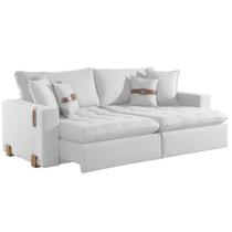 Sofá Cama Zeus 4 Lugares Retrátil e Reclinável 240cm Tecido Linho Innove Cor Gelo