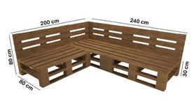 Sofá Canto Alemão de Pallet em L - Móveis Sustentáveis