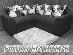 Sofá Canto Bege com Floral 602/311 Belo