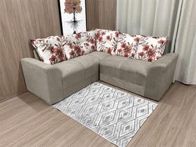 Sofá Canto Bege com Floral 607/25 Belo Sofá Canto Bege com Floral 607/25 Belo