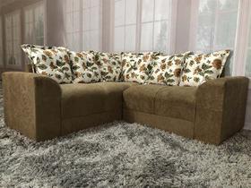 Sofá Canto Bege com Floral 607/311 Belo