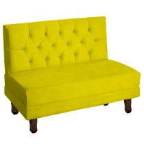 Sofá Canto Italy Veludo Amarelo - Montanaris Decor Sofá Canto Italy Veludo Amarelo - Montanaris Decor