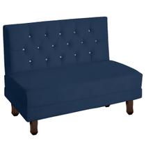 Sofá Canto Italy Veludo Azul Marinho - Montanaris Decor Sofá Canto Italy Veludo Azul Marinho - Montanaris Decor