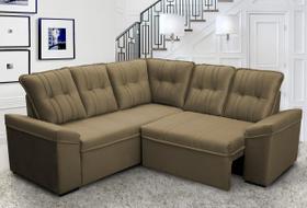 Sofá Canto London Bege Suede Velut - King House Sofá Canto London Bege Suede Velut - King House