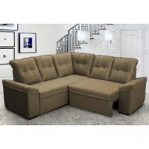 Sofá Canto London Bege Suede Velut - King House Sofá Canto London Bege Suede Velut - King House