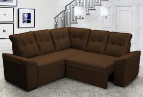Sofá Canto London Marrom Suede Velut - King House