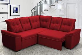 Sofá Canto London Vermelho Suede Velut - King House