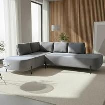 Sofá Canto Orgânico 4 Lugares 265cm Base de Ferro Chaise Esquerda Luna Yescasa Sofá Canto Orgânico 4 Lugares 265cm Base de Ferro Chaise Esquerda Luna Yescasa
