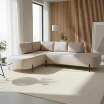 Sofá Canto Orgânico 4 Lugares 265cm Base de Ferro Chaise Esquerda Luna Yescasa Sofá Canto Orgânico 4 Lugares 265cm Base de Ferro Chaise Esquerda Luna Yescasa