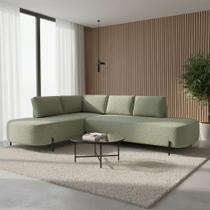 Sofá Canto Orgânico 4 Lugares Bouclé Verde Luna 265cm Yescasa Sofá Canto Orgânico 4 Lugares Bouclé Verde Luna 265cm Yescasa