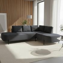 Sofá Canto Orgânico 4 Lugares Veludo Cinza Luna 272cm Yescasa Sofá Canto Orgânico 4 Lugares Veludo Cinza Luna 272cm Yescasa
