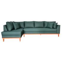 Sofá Canto Pierri Lado Esquerdo Tecido Acquablock Pé Base Madeira 300x160cm