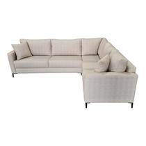 Sofá Canto Rússia 250x200cm Lado Direito 4 Lugares Pé Alumínio Tecido Impermeável Acquablock