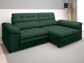 Sofá Capriccio 2,50m Assento com Braço Retrátil e Reclinável Velosuede Verde - NETSOFAS