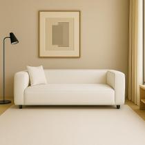 Sofá Cecília Orgânico 2 Lugares 160cm Sala de Estar Bouclé Branco - INCASA DECOR