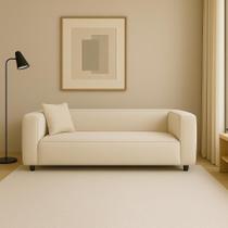 Sofá Cecília Orgânico 2 Lugares 160cm Sala de Estar Linho Bege - INCASA DECOR