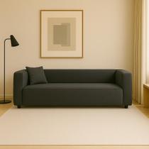 Sofá Cecília Orgânico 2 Lugares 160cm Sala de Estar Linho Cinza Escuro - INCASA DECOR