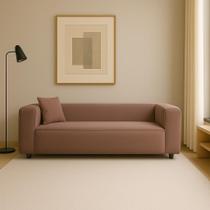 Sofá Cecília Orgânico 2 Lugares 160cm Sala de Estar Linho Rose - INCASA DECOR