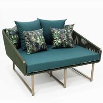 Sofá Chaise Alstroeméria em Corda Náutica e Aluminio com Almofadas Impermeáveis Sofá Chaise Alstroeméria em Corda Náutica e Aluminio com Almofadas Impermeáveis