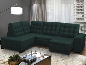 Sofá Chaise Canto 5 Lug Retrátil Reclinável 2,85x2,05 Mola Bonnel Pillow Rio Veludo Verde - SóSofá Sofá Chaise Canto 5 Lug Retrátil Reclinável 2,85x2,05 Mola Bonnel Pillow Rio Veludo Verde - SóSofá