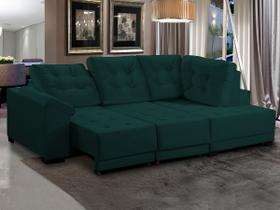 Sofá Chaise Canto 5 Lugares 250 Cm Mola Bonnel Retrátil D26 Cama Luxury Suede Verde - SóSofá