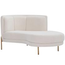 Sofá Chaise Direito Base Ouro Fosco Penélope Bouclé Off White - Nexta Casa Sofá Chaise Direito Base Ouro Fosco Penélope Bouclé Off White - Nexta Casa