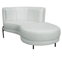 Sofá Chaise Direito Base Preto Penélope Poliéster Verde Menta Claro - Nexta Casa