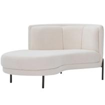 Sofá Chaise Esquerdo Base Preto Penélope Bouclé Off White - Nexta Casa