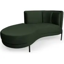 Sofá Chaise Esquerdo Sala de Estar Penélope Base Preto Suede Verde - Nexta Casa Sofá Chaise Esquerdo Sala de Estar Penélope Base Preto Suede Verde - Nexta Casa