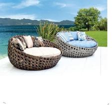 Sofá Chaise Fibra Sintética E Alumínio Varanda Área Externa