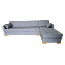 Sofá Chaise Gianni 270cm Lado Direito Pé Cantoneira Claro Tecido Acquablock Impermeável