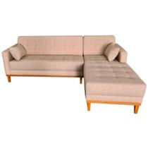 Sofá Chaise Gianni Lado Direito Tecido Acquablock Pé Base Madeira 220x160cm