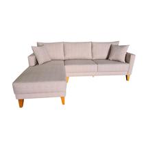 Sofá Chaise Gianni Lado Esquerdo Tecido Acquablock Pé Trapézio Claro 220x160cm