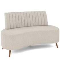 Sofá Chaise Living 2 Lugares 135cm para Sala Cayman K01 Bouclê Bege - Lyam Decor