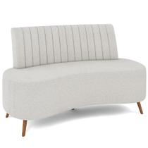 Sofá Chaise Living 2 Lugares 135cm Para Sala Cayman K01 Bouclê Creme