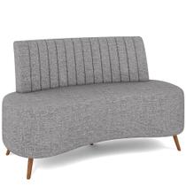 Sofá Chaise Living 2 Lugares 135cm para Sala Cayman K01 Linho Cinza - Lyam Decor