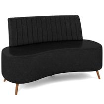 Sofá Chaise Living 2 Lugares 135cm Para Sala Cayman K01 Sintético Preto - Lyam Decor