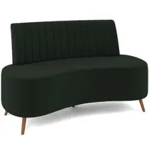 Sofá Chaise Living 2 Lugares 135cm Para Sala Cayman K01 Veludo Verde
