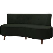 Sofá Chaise Living 2 Lugares 135cm Sala de Estar Istambul K01 Veludo Verde - Lyam Decor