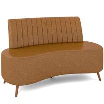 Sofá Chaise Living 2 Lugares 160cm para Sala Cayman K01 Sintético Caramelo - Lyam Decor