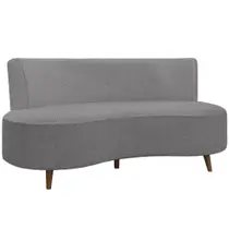 Sofá Chaise Living 2 Lugares 160cm para Sala Istambul K01 Bouclê Cinza - Lyam Decor Sofá Chaise Living 2 Lugares 160cm para Sala Istambul K01 Bouclê Cinza - Lyam Decor
