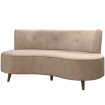Sofá Chaise Living 2 Lugares 160cm para Sala Istambul K01 Veludo Bege - Lyam Decor