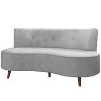 Sofá Chaise Living 2 Lugares 160cm Para Sala Istambul K01 Veludo Cinza - Lyam Decor Sofá Chaise Living 2 Lugares 160cm Para Sala Istambul K01 Veludo Cinza - Lyam Decor
