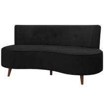 Sofá Chaise Living 2 Lugares 160cm Para Sala Istambul K01 Veludo Preto - Lyam Decor Sofá Chaise Living 2 Lugares 160cm Para Sala Istambul K01 Veludo Preto - Lyam Decor