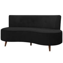 Sofá Chaise Living 2 Lugares 160cm para Sala Istambul K01 Veludo Preto - Lyam Decor Sofá Chaise Living 2 Lugares 160cm para Sala Istambul K01 Veludo Preto - Lyam Decor