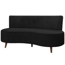 Sofá Chaise Living 2 Lugares 160cm para Sala Istambul K01 Veludo Preto - Lyam Decor Sofá Chaise Living 2 Lugares 160cm para Sala Istambul K01 Veludo Preto - Lyam Decor